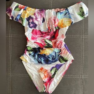 La Blanca Paradise City Off Shoulder Ruffle One Piece swimsuit ( never used)